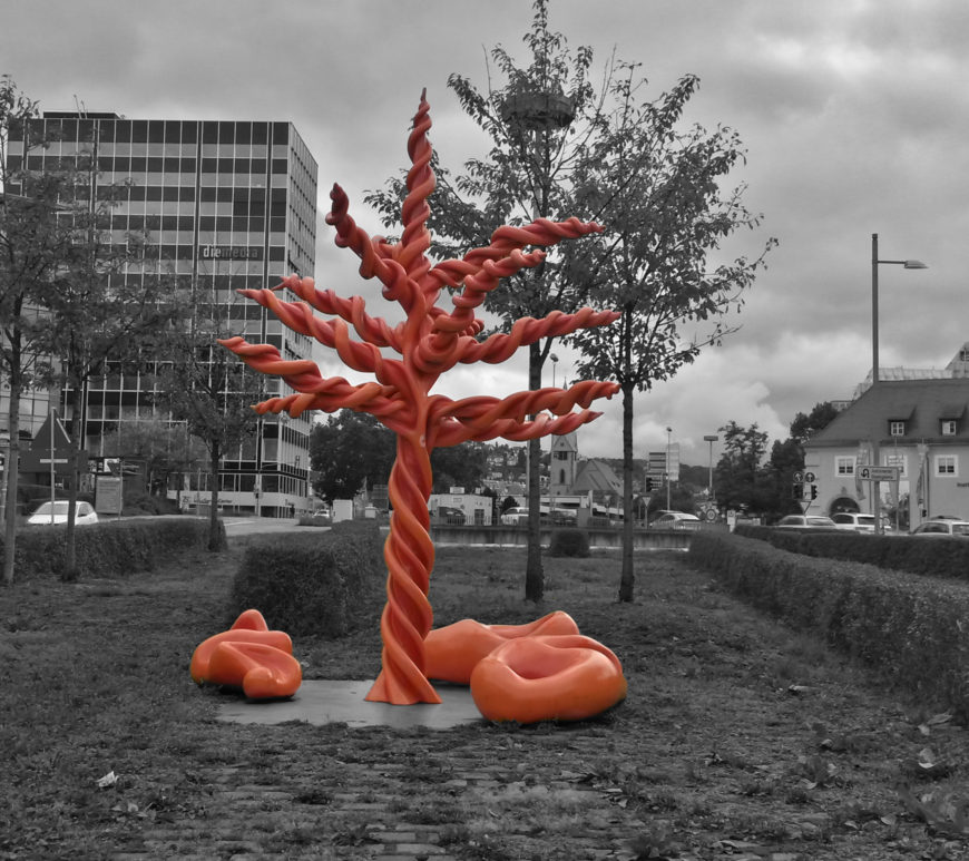 Der rote Baum vom Mariella Mosler. El árbol rojo de Mariella Mosler